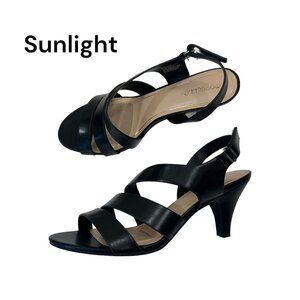 Marbella Kennedy Women SZ 8.5W Black Strappy Slighback Closure 3.5” Heels